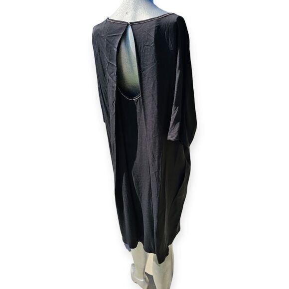 FABIANA FILIPPI Made in Italy Monili Beaded Trim Cascade Back Shift Dress XSmall - Picture 9 of 11